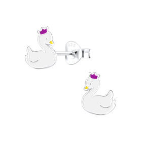 Schwan Kinder Ohrringe 925 Silber