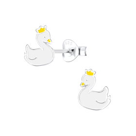 Schwan Kinder Ohrringe 925 Silber
