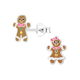 Lebkuchen Kinder Ohrringe 925 Silber