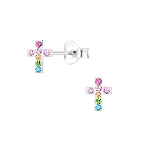 Kreuz Kinder Ohrringe 925 Silber