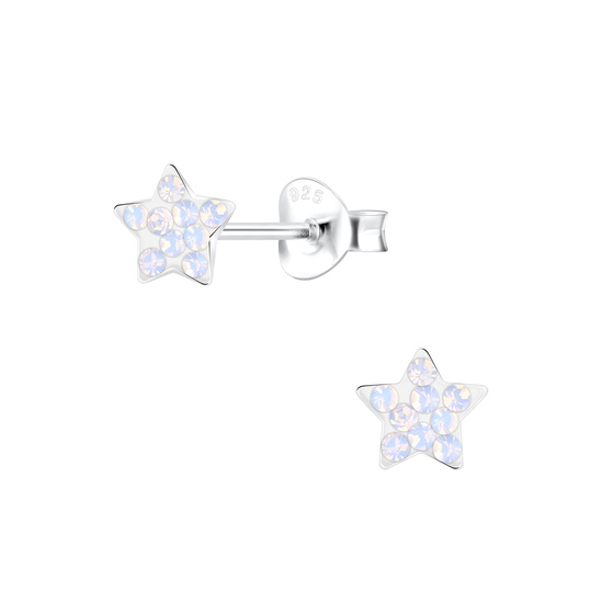 Stern Kristall Kinder Ohrringe 925 Silber