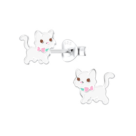 Katzen Kinder Ohrringe 925 Silber