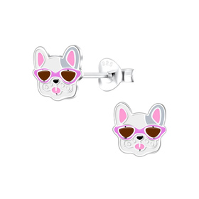 Franzsische Bulldoggen Kinder Ohrringe 925 Silber