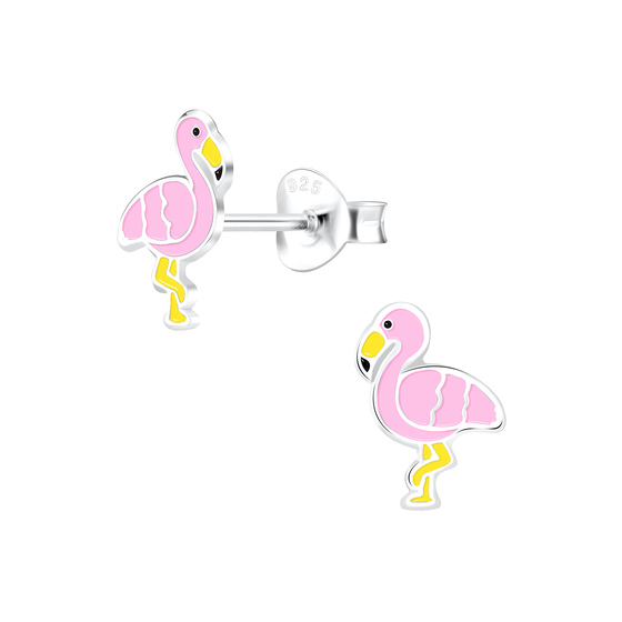 Flamingo Kinder Ohrringe 925 Silber
