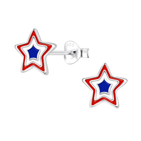 USA Stern Kinder Ohrringe 925 Silber