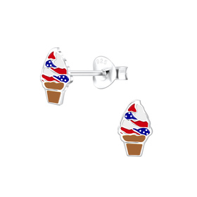 USA Eis Kinder Ohrringe 925 Silber