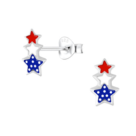 USA Stern Kinder Ohrringe 925 Silber
