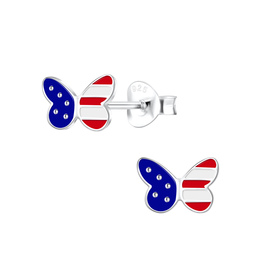 USA Schmetterling Kinder Ohrringe 925 Silber