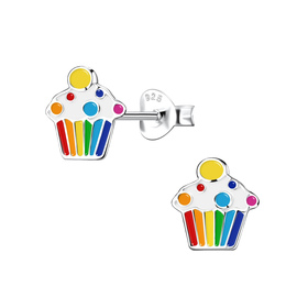 Cupcake Kinder Ohrringe 925 Silber