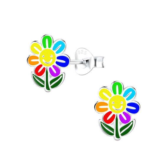 Blumen Kinder Ohrringe 925 Silber