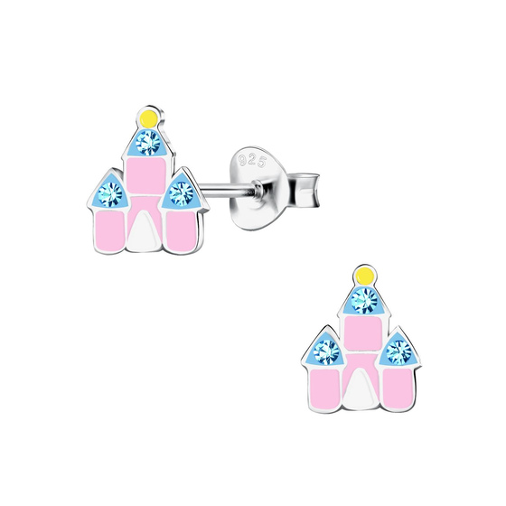 Schloss Kinder Ohrringe 925 Silber