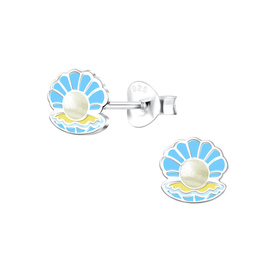 Muschel Kinder Ohrringe 925 Silber