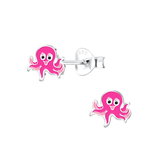 Oktopus Kinder Ohrringe 925 Silber
