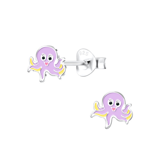 Oktopus Kinder Ohrringe 925 Silber
