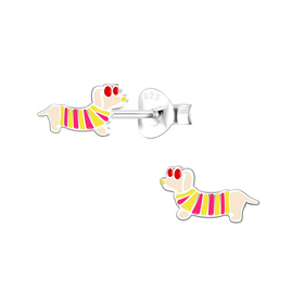 Dackel Kinder Ohrringe 925 Silber