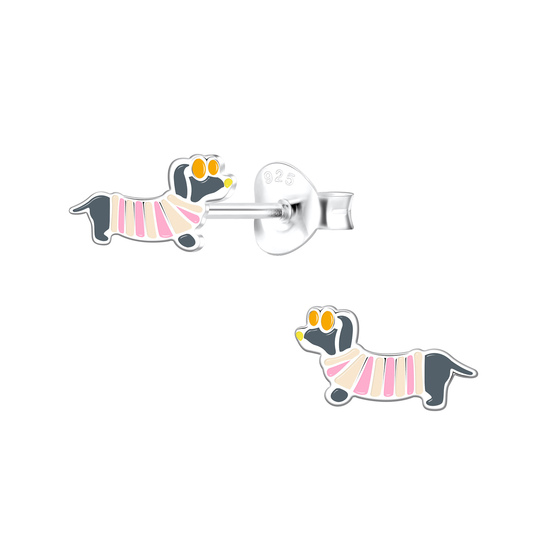 Dackel Kinder Ohrringe 925 Silber