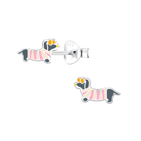 Dackel Kinder Ohrringe 925 Silber