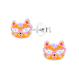 Katzen Kinder Ohrringe 925 Silber