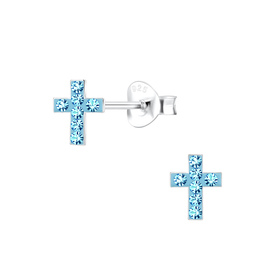 Kreuz Kinder Ohrringe 925 Silber