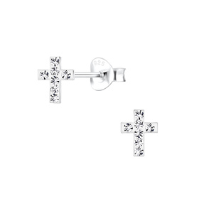 Kreuz Kinder Ohrringe 925 Silber