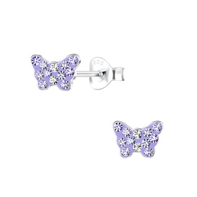 Schmetterling Kristall Kinder Ohrringe 925 Silber
