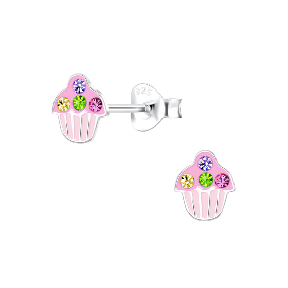 Cupcake Kinder Ohrringe 925 Silber
