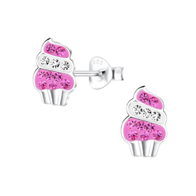 Cupcakes Kinder Ohrringe 925 Silber