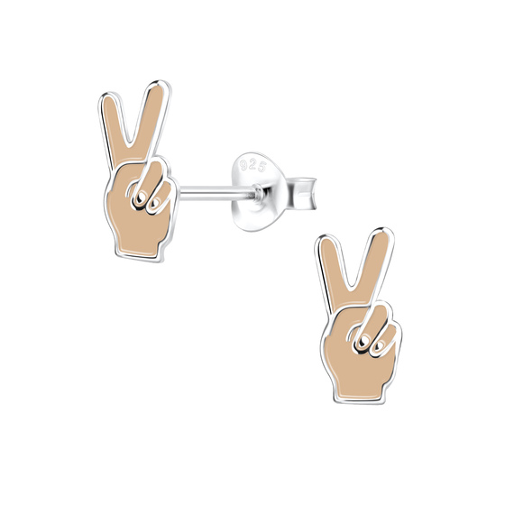 Peace Zeichen Kinder Ohrringe 925 Silber