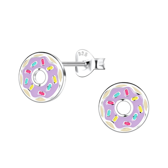 Donut Kinder Ohrringe 925 Silber