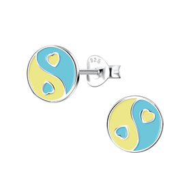 Yin Yang Kinder Ohrringe 925 Silber