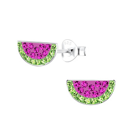 Wassermelonen Kinder Ohrringe 925 Silber