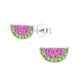 Wassermelonen Kinder Ohrringe 925 Silber