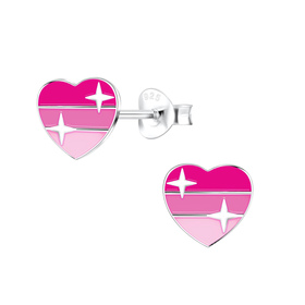 Herz Kinder Ohrringe 925 Silber