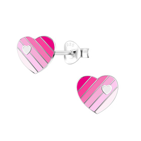 Herz Kinder Ohrringe 925 Silber