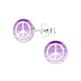 Peace Zeichen Kinder Ohrringe 925 Silber