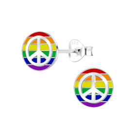 Peace Zeichen Kinder Ohrringe 925 Silber