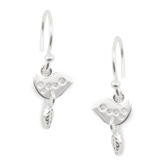 Auf dem Bild zu sehen sind Kinder Ohrringe Taube Olivenzweig Ohrhnger aus 925 Sterling Silver echt Silber