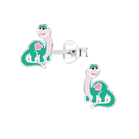 Brachiosaurus-Dinosaurier Kinder Ohrringe 925 Silber