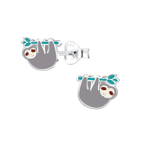 Faultier Kinder Ohrringe 925 Silber