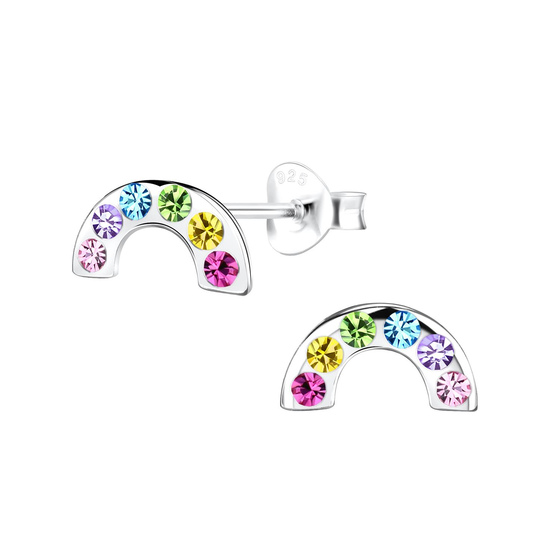 Regenbogen Kinder Ohrringe 925 Silber