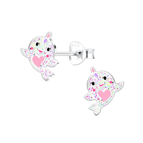 Waleinhorn Kinder Ohrringe 925 Silber