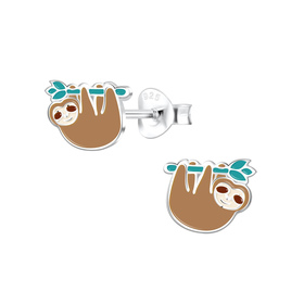 Faultier Kinder Ohrringe 925 Silber