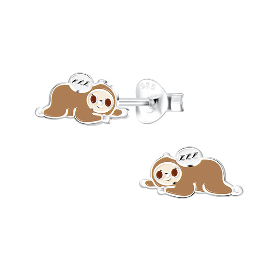 Faultier Kinder Ohrringe 925 Silber