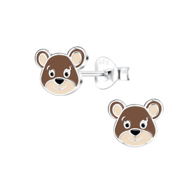 B�ren Kinder Ohrringe 925 Silber
