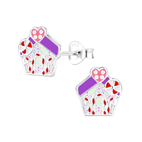 Lebkuchenhaus Kinder Ohrringe 925 Silber