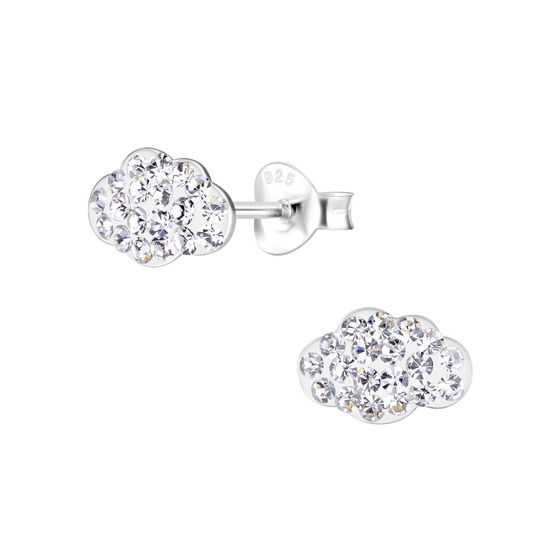 Wolken Kristall Kinder Ohrringe 925 Silber