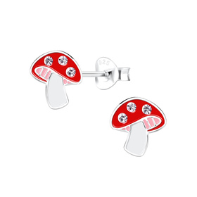 Pilz Kinder Ohrringe 925 Silber