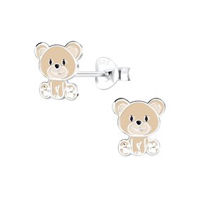 B�ren Kinder Ohrringe 925 Silber