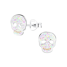 Totenkopf Kinder Ohrringe 925 Silber