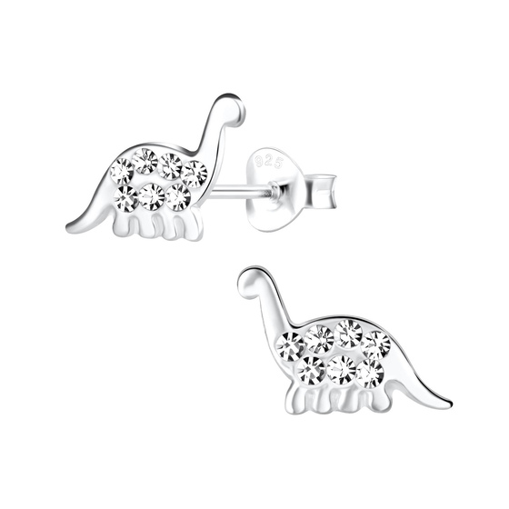 Brachiosaurus-Dinosaurier Kinder Ohrringe 925 Silber